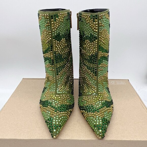 Kurt Geiger London Belgravia Camouflage Crystal Camo Booties EU 36.5 US 6.5 NEW - Picture 5 of 13